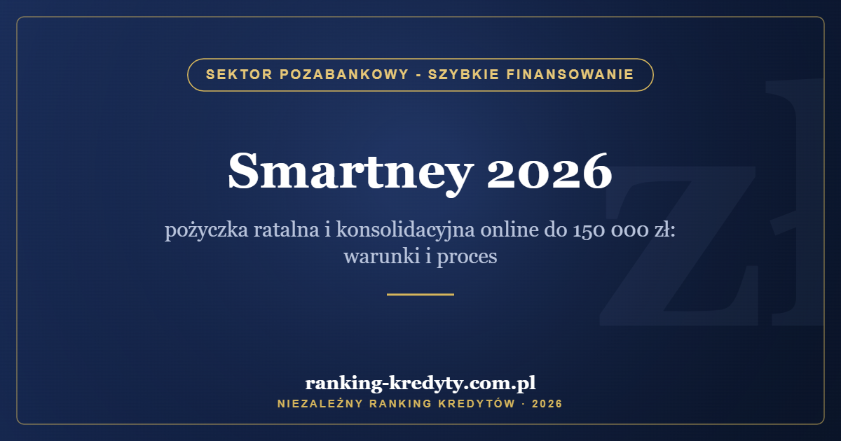 Smartney 2026 – pożyczka ratalna i konsolidacyjna online do 150 000 zł: warunki i proces