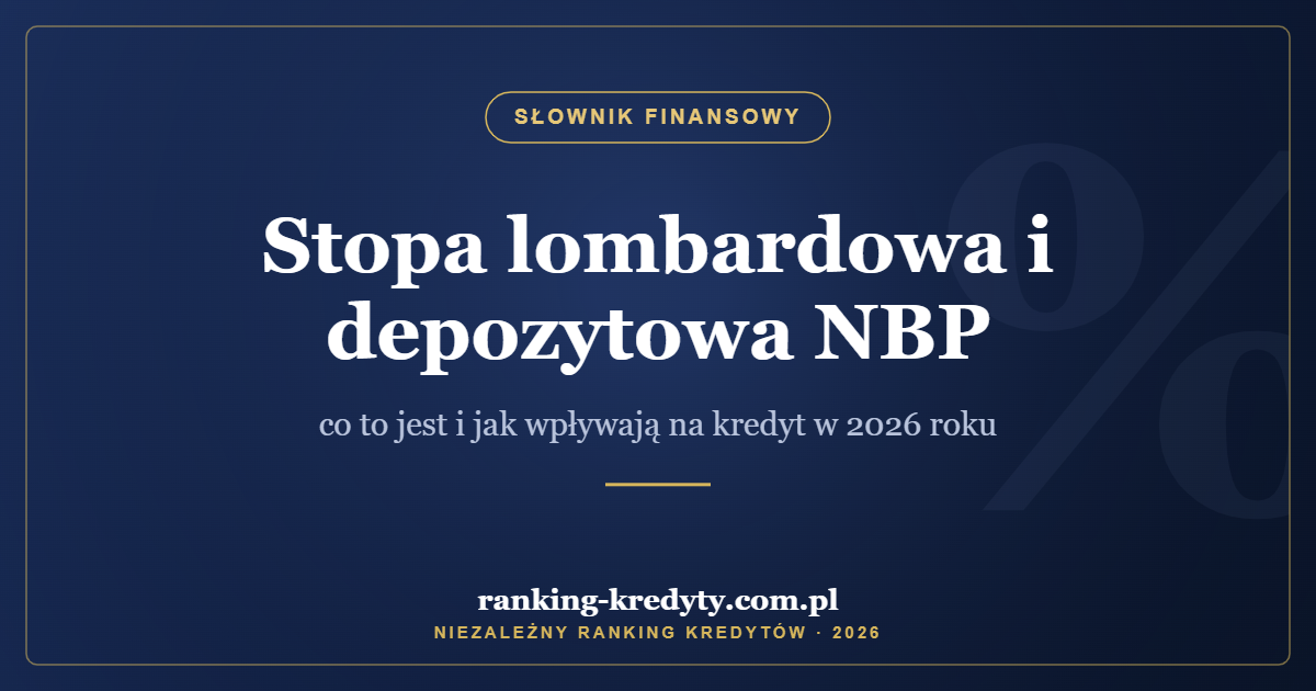 Stopa lombardowa i depozytowa NBP – co to jest i jak wpływają na kredyt w 2026 roku