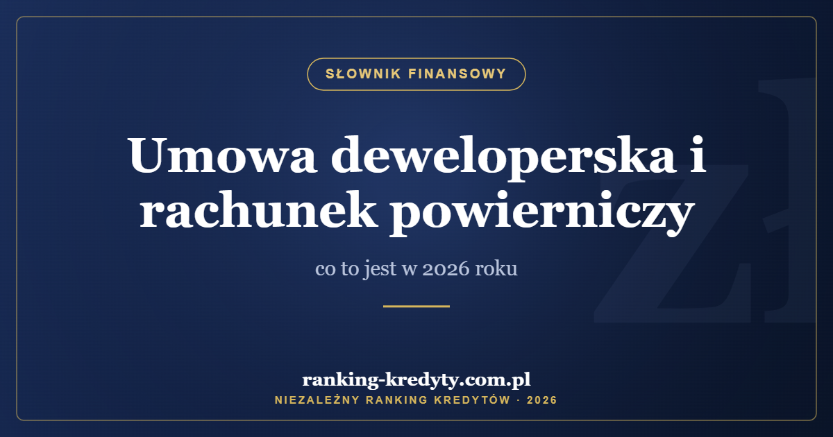 Umowa deweloperska i rachunek powierniczy – co to jest w 2026 roku