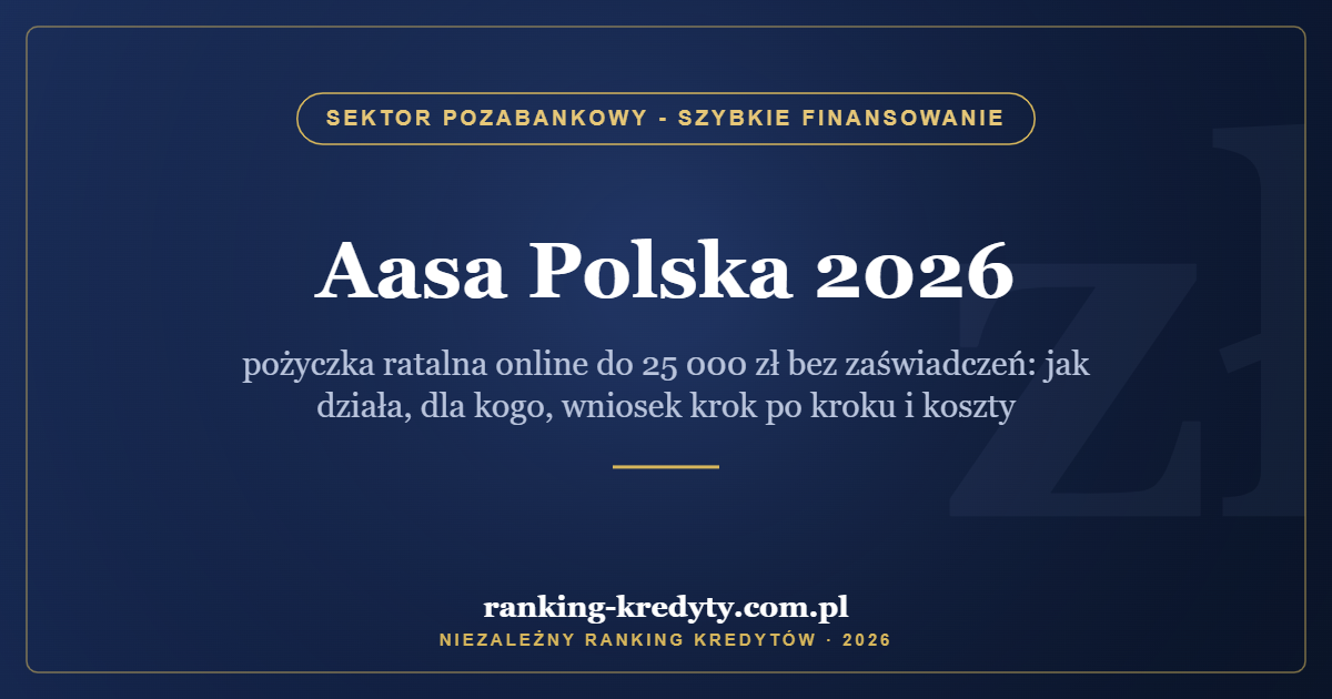 Aasa Polska 2026 – pożyczka ratalna online do 25 000 zł bez zaświadczeń: jak działa, dla kogo, wniosek krok po kroku i koszty