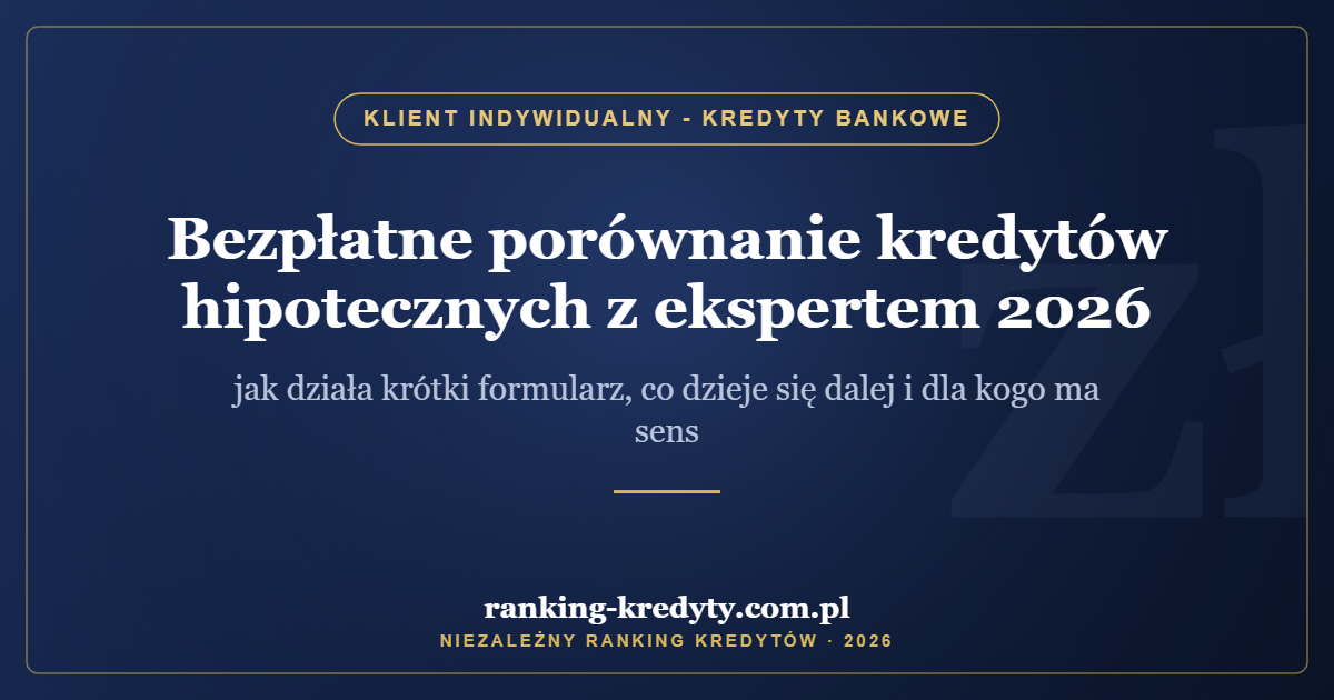 Bezpłatne porównanie kredytów hipotecznych z ekspertem 2026 – jak działa krótki formularz, co dzieje się dalej i dla kogo ma sens