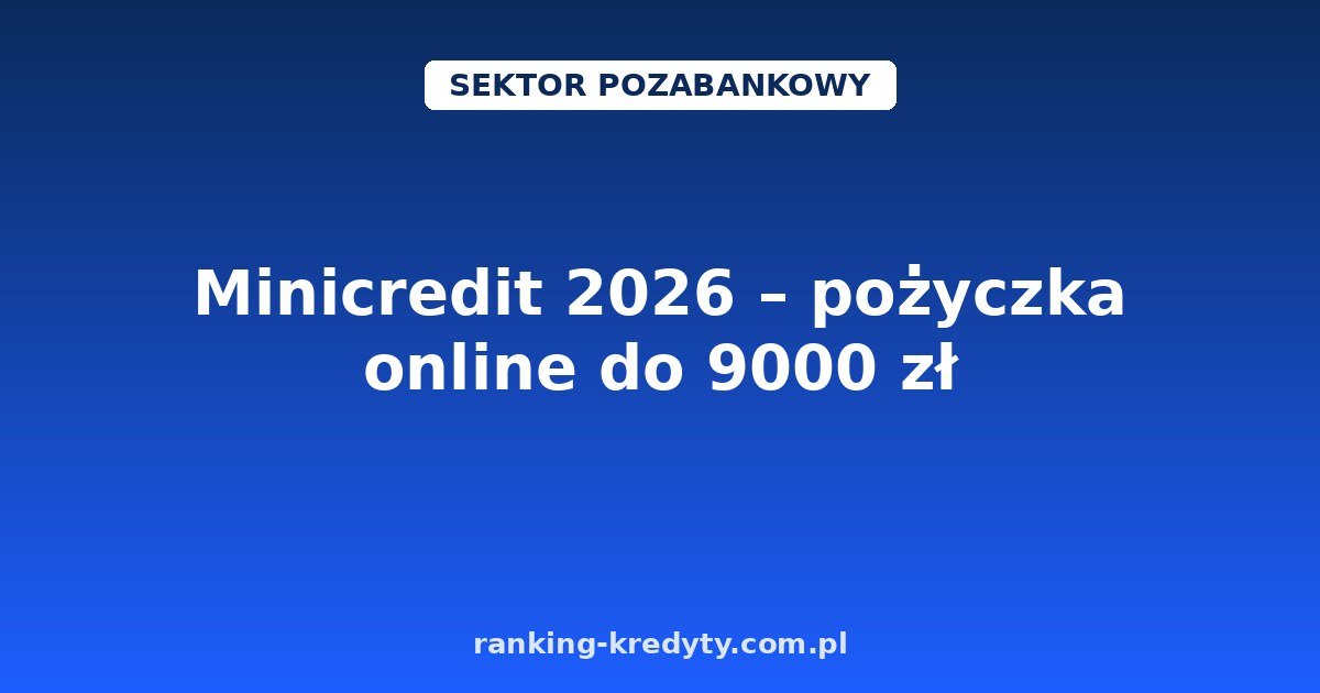 Minicredit 2026 – pożyczka online do 9000 zł, wymagania i wniosek