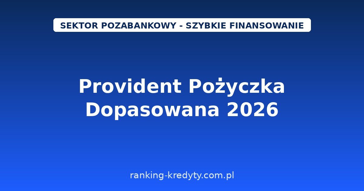 Provident Pożyczka Dopasowana Dla Ciebie 2026 – od 1 000 do 30 000 zł z asystą doradcy: jak działa, wniosek, dokumenty, koszty, plusy i minusy