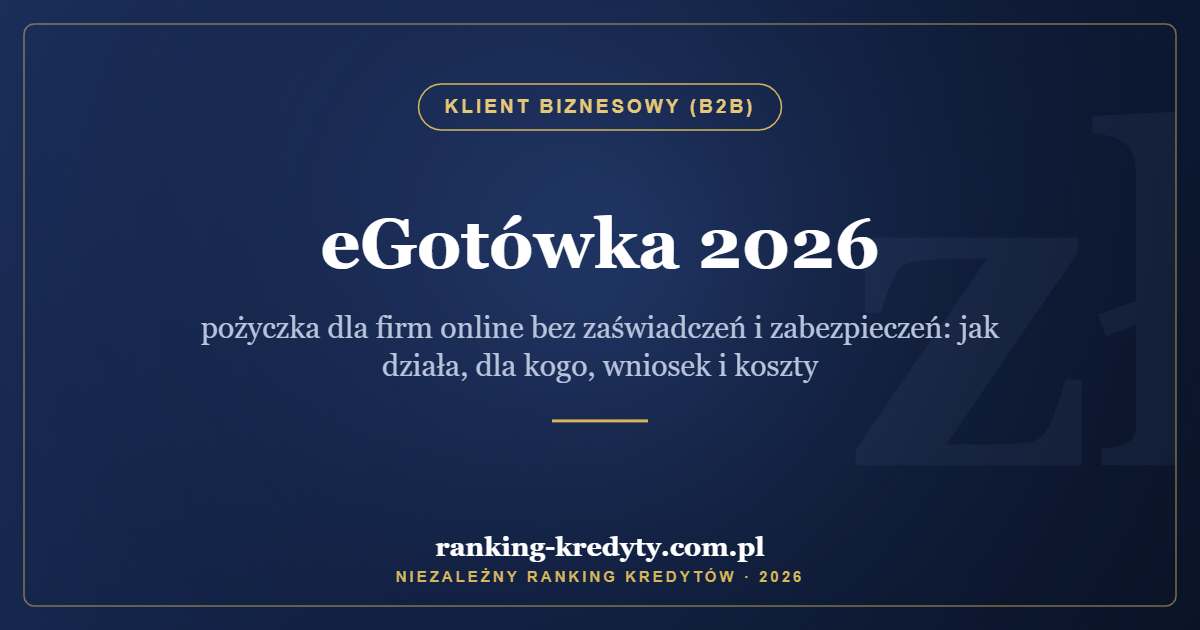 eGotówka 2026 – pożyczka dla firm online bez zaświadczeń i zabezpieczeń: jak działa, dla kogo, wniosek i koszty
