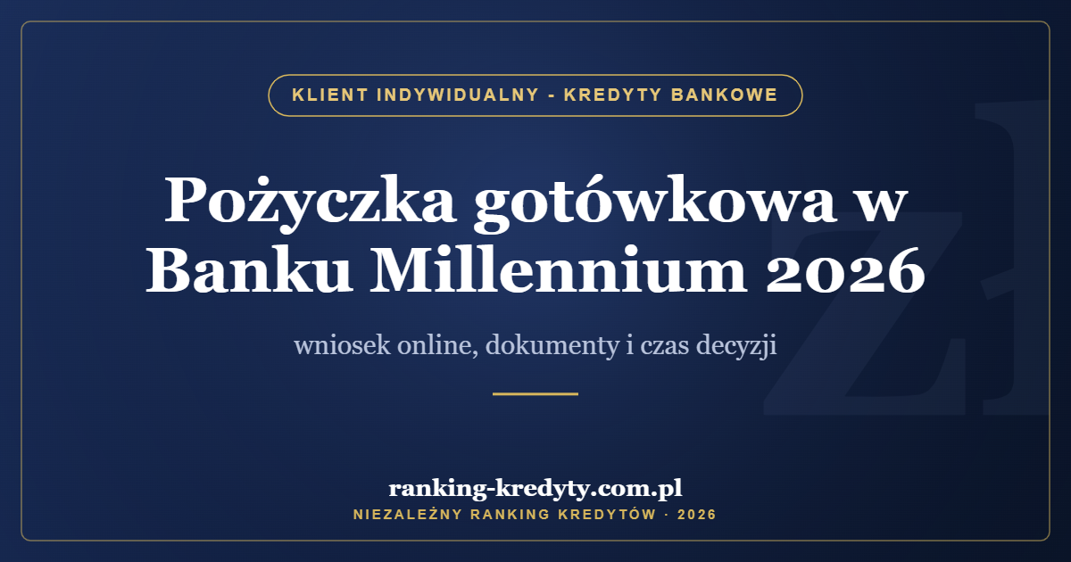 Pożyczka gotówkowa w Banku Millennium 2026 – wniosek online, dokumenty i czas decyzji