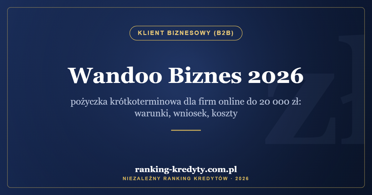 Wandoo Biznes 2026 – pożyczka krótkoterminowa dla firm online do 20 000 zł: warunki, wniosek, koszty