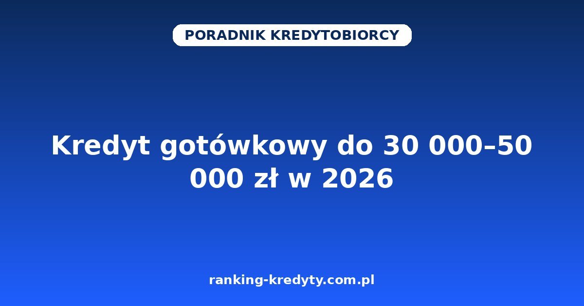 Kredyt gotówkowy do 30 000–50 000 zł w 2026 – jak wybrać średni kredyt na remont, auto lub większy wydatek: wymagania, wniosek online i porównanie