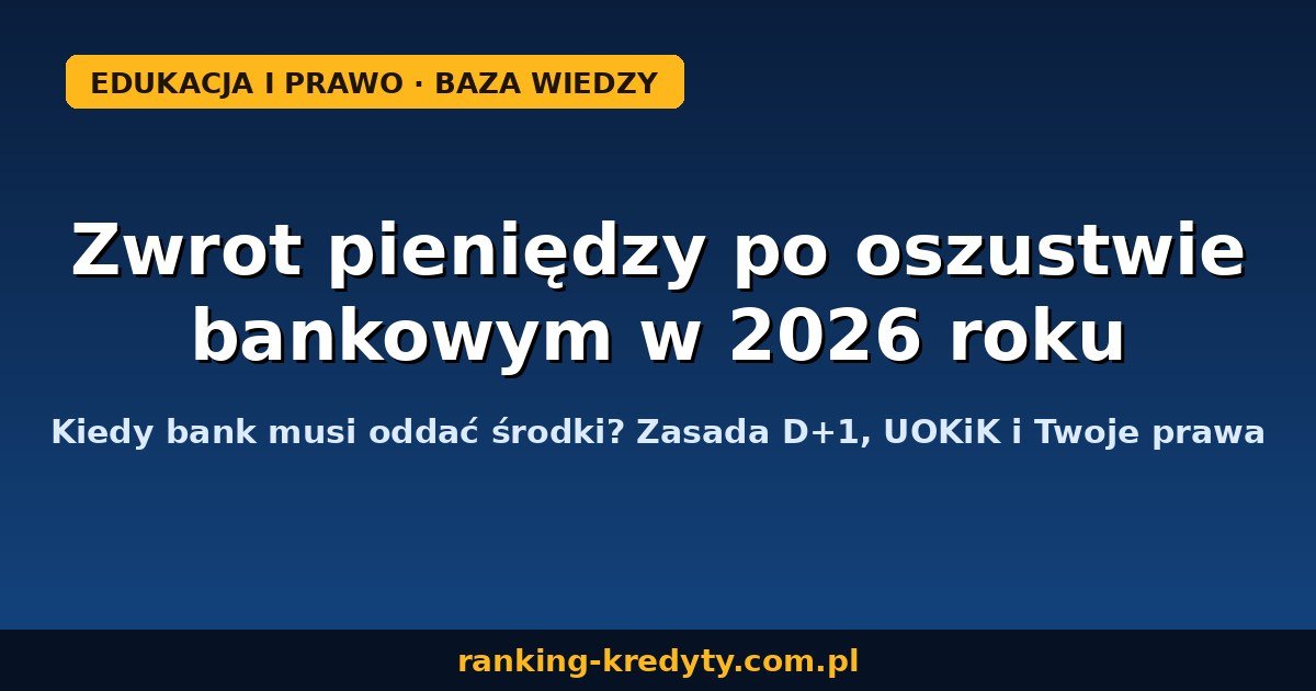 Zwrot pieniędzy po oszustwie bankowym w 2026 roku